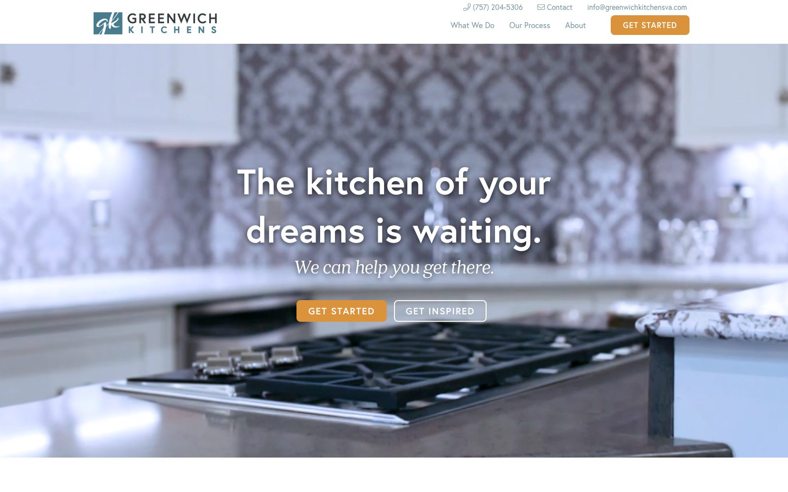 The current greenwichkitchenscompany.com homepage