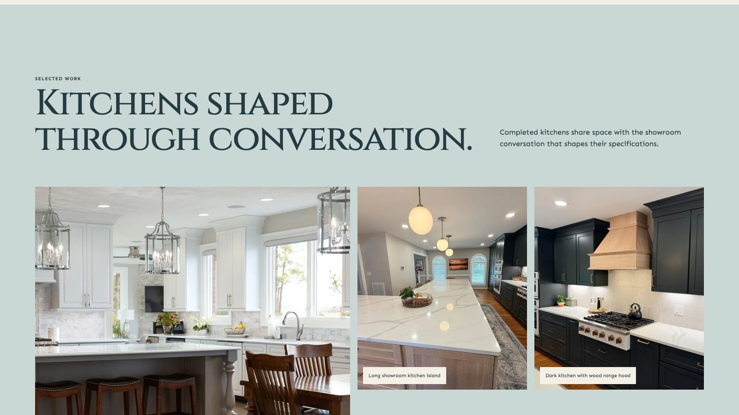 The project section of the new homepage